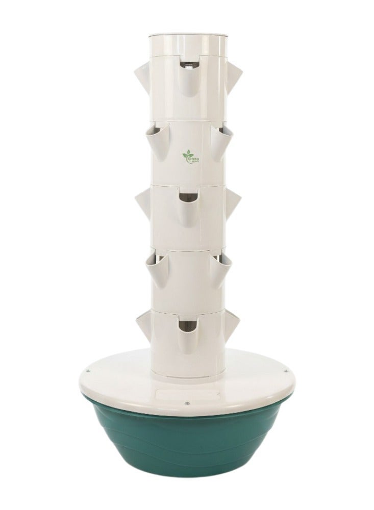 برج نظام زراعة مائية مع 20 وعاء عمودي، برج مائي بتدوير تلقائي للمياه، حديقة للأعشاب والفواكه والخضروات (5 طبقات) - Image 1